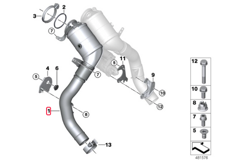 MODE Design 200cpsi Catted w. Bouclier thermique Downpipe N63R S63 BMW X5M F85 X6M F86 & M550I G30 750I G11 X5 X6 X7 M50I G05 G06 G07