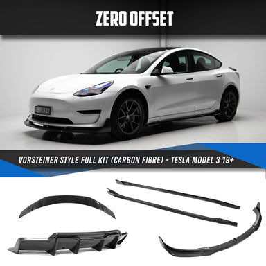 Zero Offset Vorsteiner Style Front Lip (Carbon Fibre) for Tesla Model 3 19+