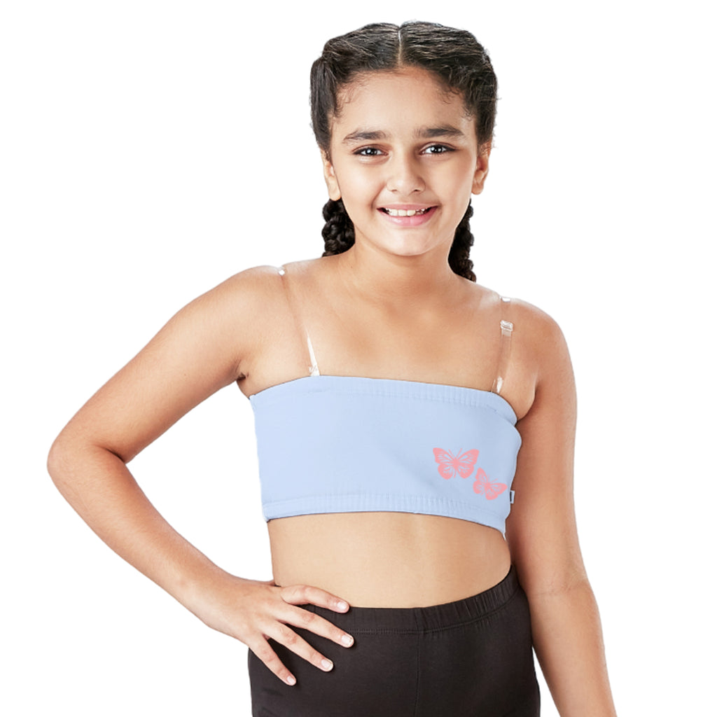 Lightly Padded Tube Bra with Removable Straps - Skating Unicorn