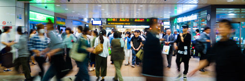 Train station at rush hour