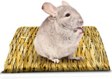SunGrow Seagrass Mat for Chinchilla, 12x12 inches, Handmade Woven Play Bed, Edible Chew Toy, Treat Rodent’s Sore Hocks, Place in Cage or on Floor, 30 pcs