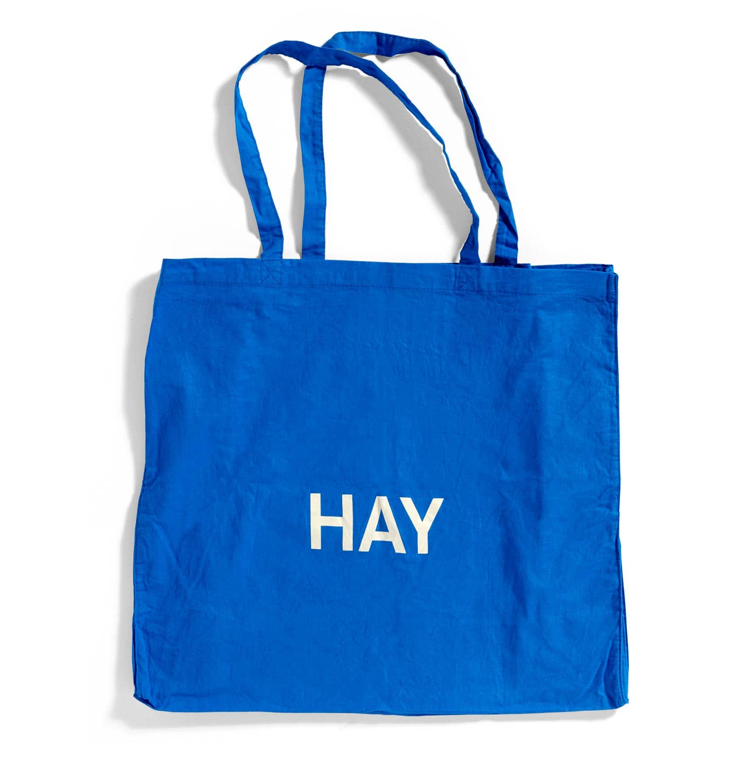 HAY Blue Tote Bag – Large – White Logo – HUH. Store