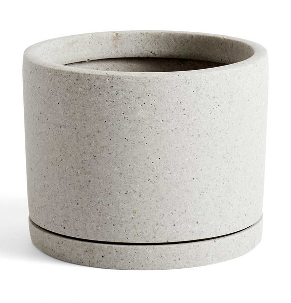 HAY Plant  Pot  with Saucer L  Grey HUH Store