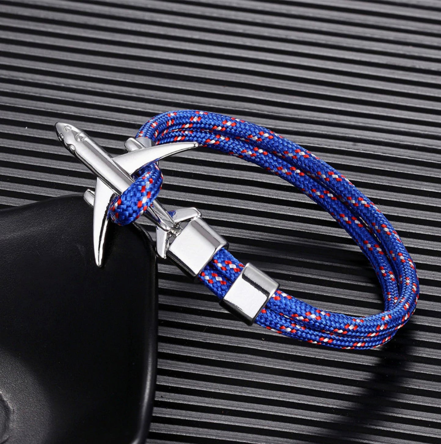 Couples Stainless Steel Jet Fighter Bracelets Colorful Milan Rope Aircraft  Anchor Bracelet Male handmade femme Jewelry pulseras