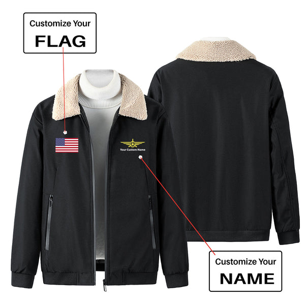 Custom Flag & Name "Badge 3" Winter Bomber Jackets