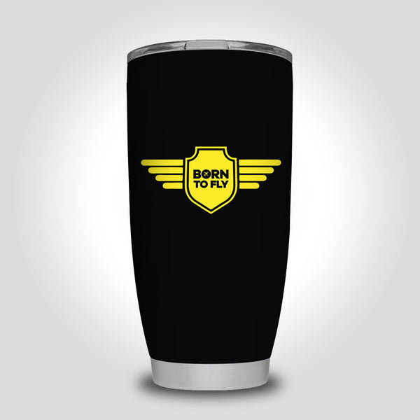 Born To Fly & Badge Designed Tumbler Travel Mugs
