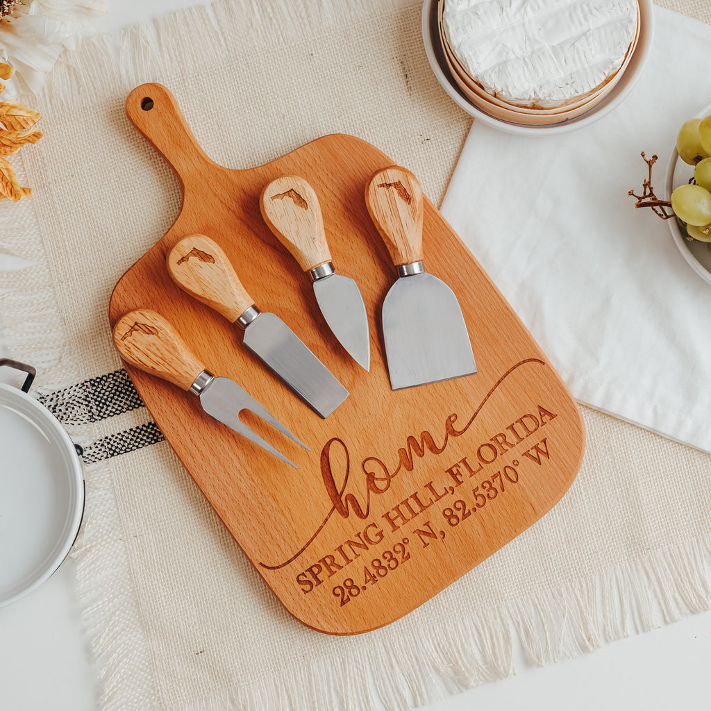 Personalized Engraved Children's Wood Cutting Board and Knife Set. — DAZE  custom