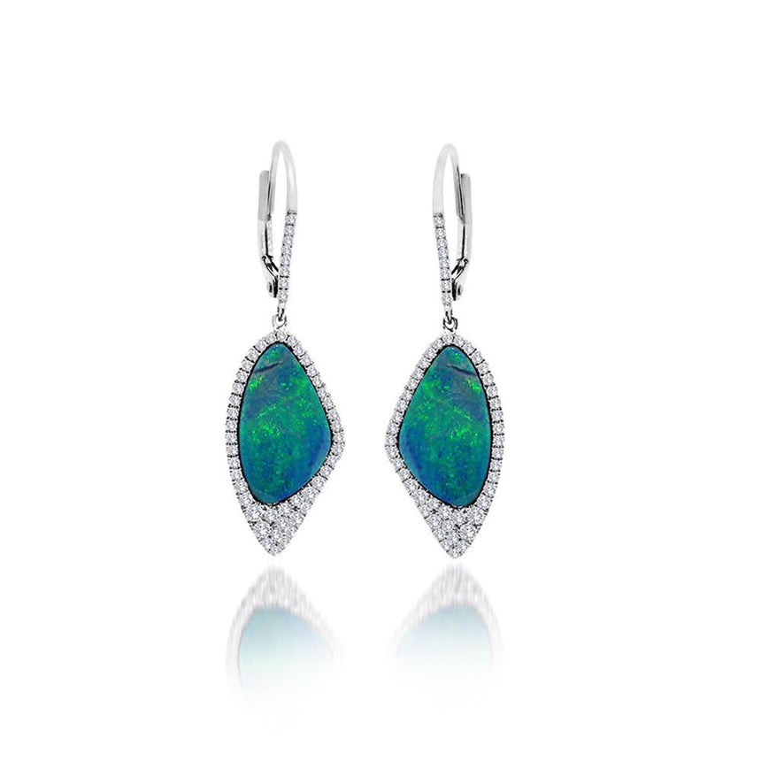 White Gold Opal Earrings Chalmers Jewelers