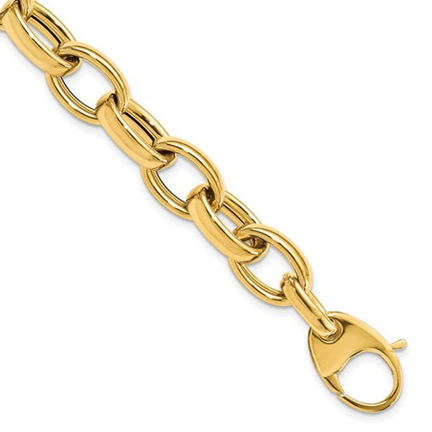 14k Yellow Gold Rolo Link Bracelet 7.5 inches LF839-7.5 – Chalmers Jewelers