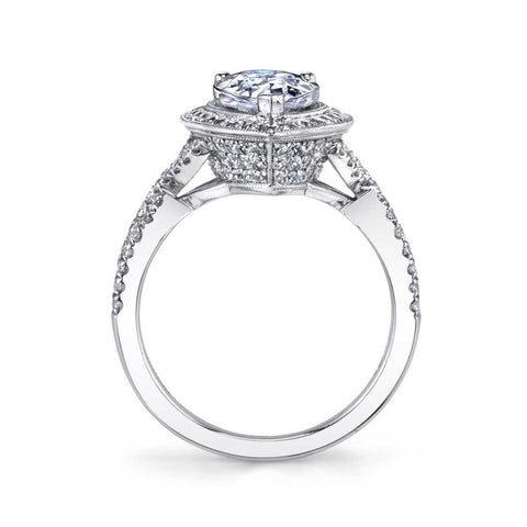 Sylvie Pear Shaped Engagement Ring With Halo S1409-PS – Chalmers Jewelers