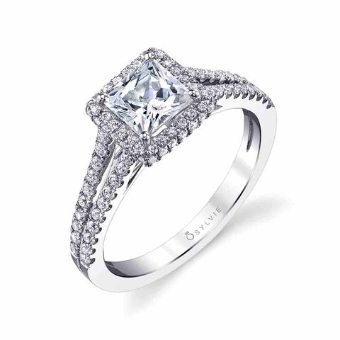 Sylvie Pear Shaped Engagement Ring With Halo S1409-PS – Chalmers Jewelers