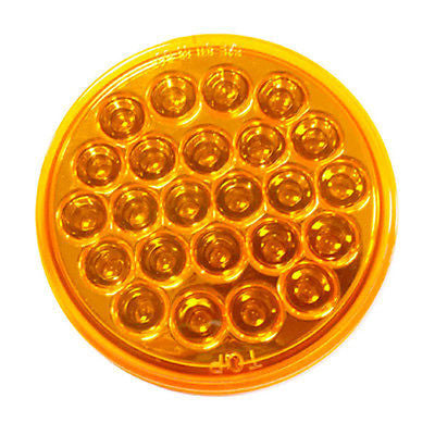 4 Inch Amber 24 Led Round Stop Turn Tail Truck Trailer Light 3 Wire All Star Truck Parts