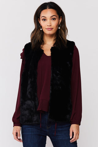 Calandra black faux fur vest