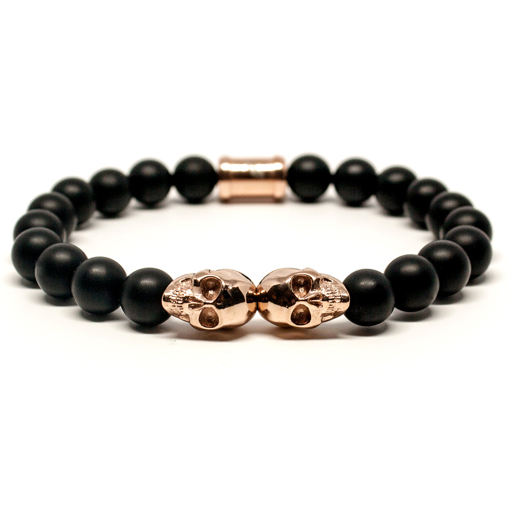 black and gold skull bracelet