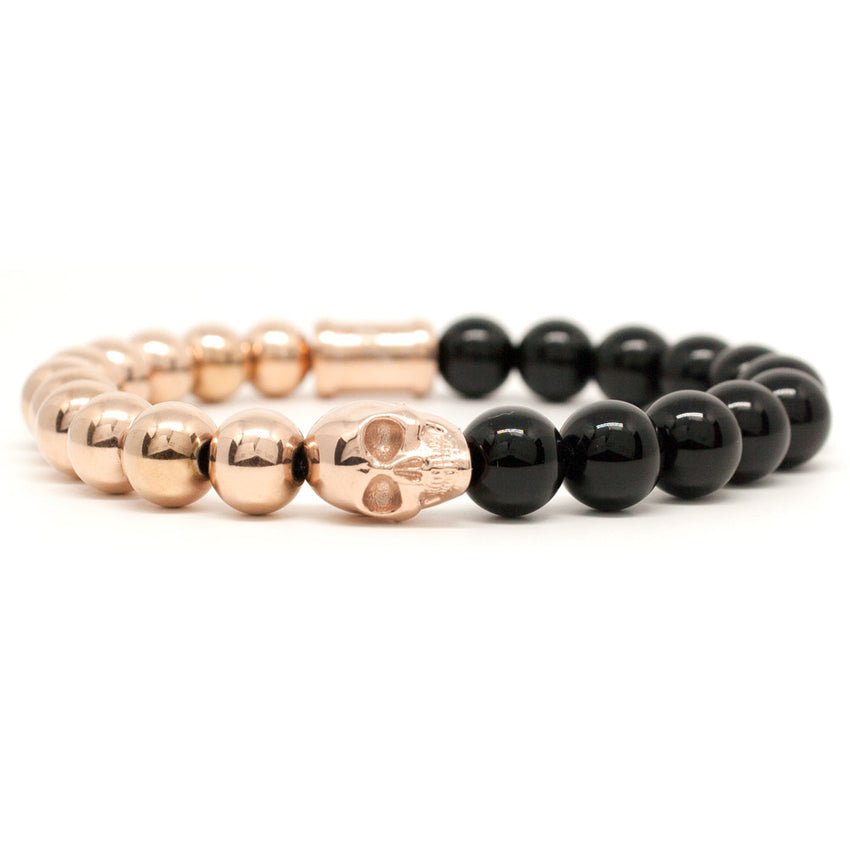 rose gold skull bracelet