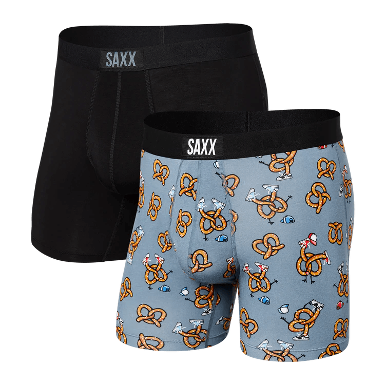 SAXX Men's Vibe Boxer Brief Underwear - Grey Sushi Doobie Doo