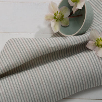 Lino Italian Linen with Daisy Stripes
