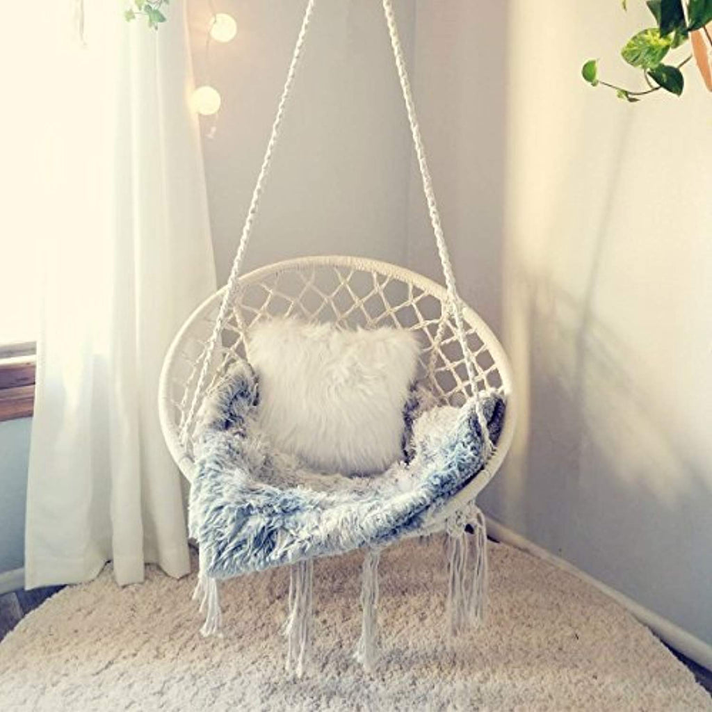 outdoor macrame swing chair