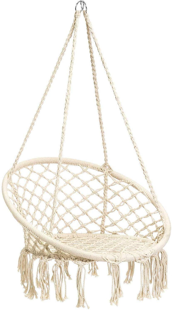 outdoor macrame swing chair