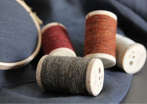 rustic moire wool thread