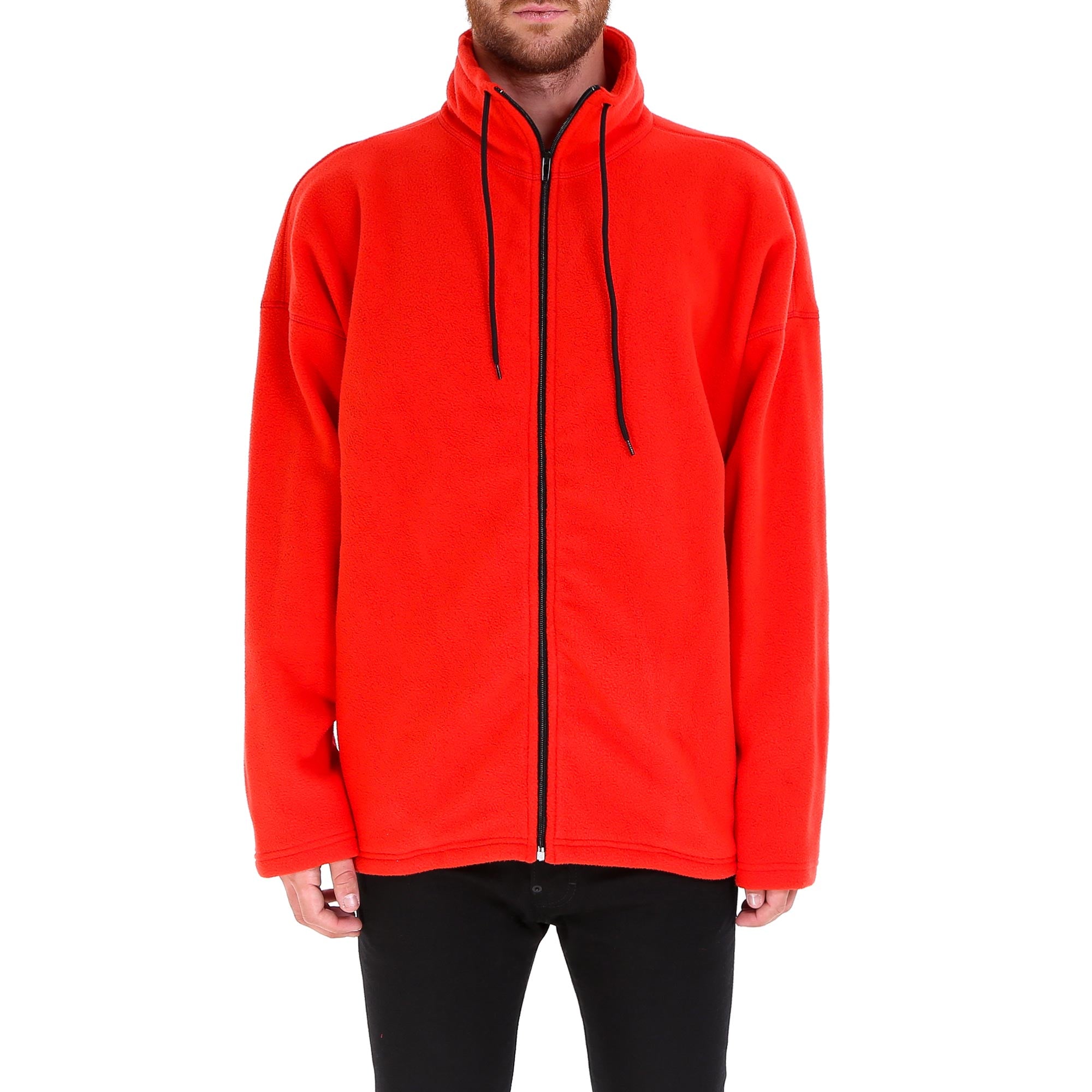 Balenciaga Oversized Logo-Embroidered Fleece Zip-Up Sweater - Red ...