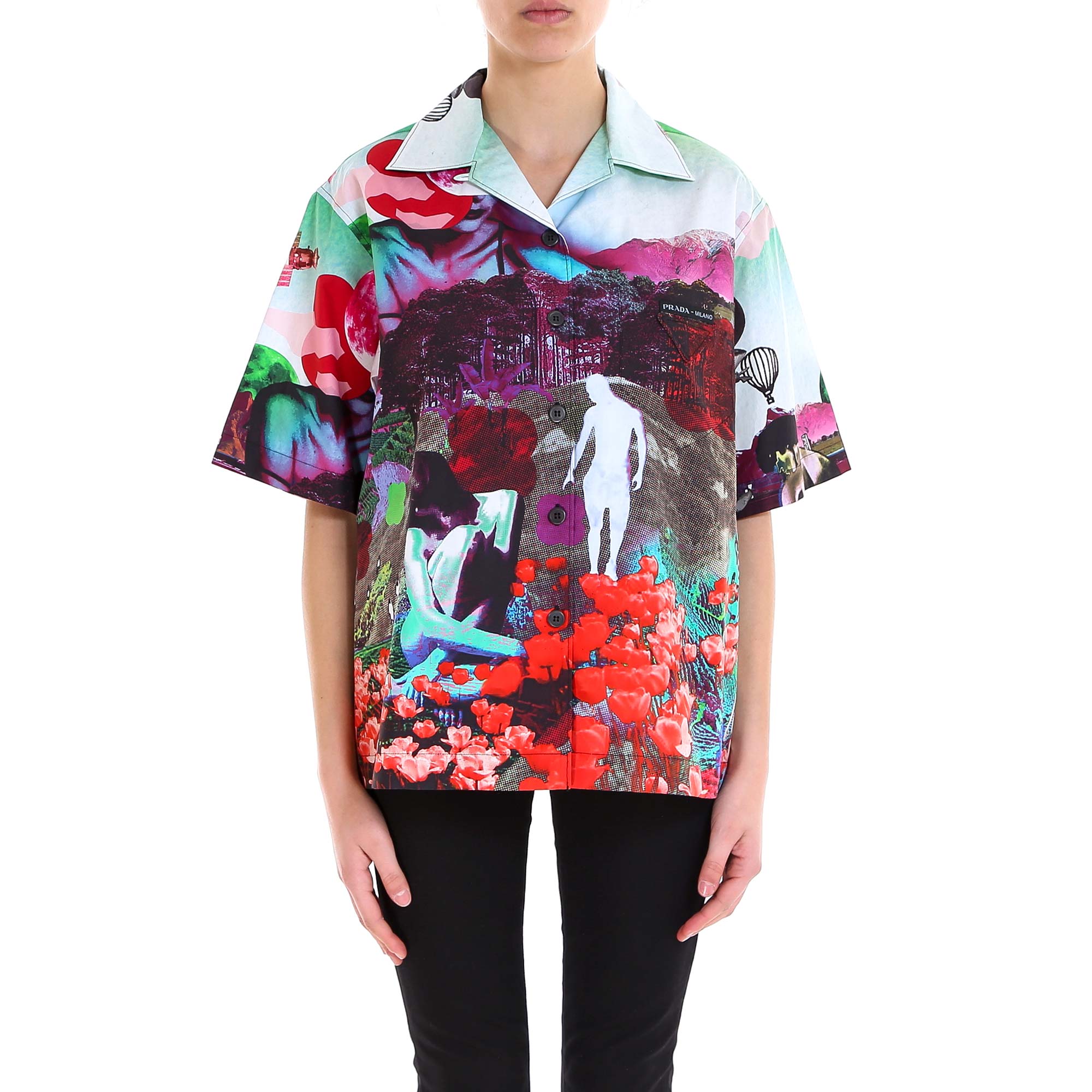 PRADA PRADA PRINTED SHORT SLEEVE SHIRT