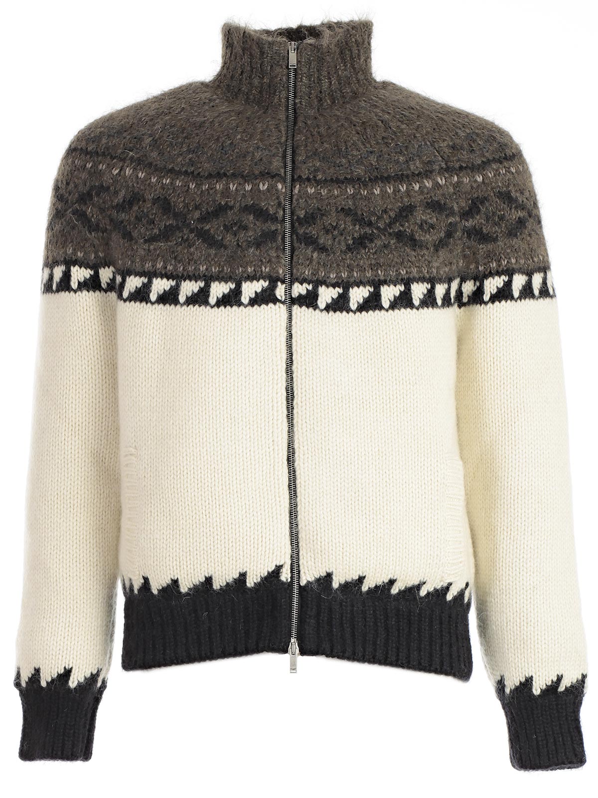 SAINT LAURENT SAINT LAURENT ZIPPED KNITTED SWEATER