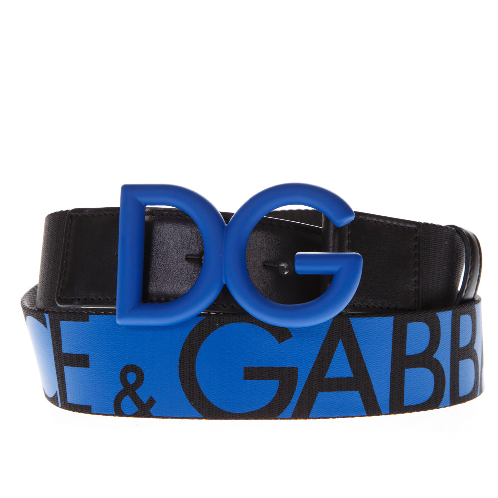Shop Dolce & Gabbana Logo Belt In Blue