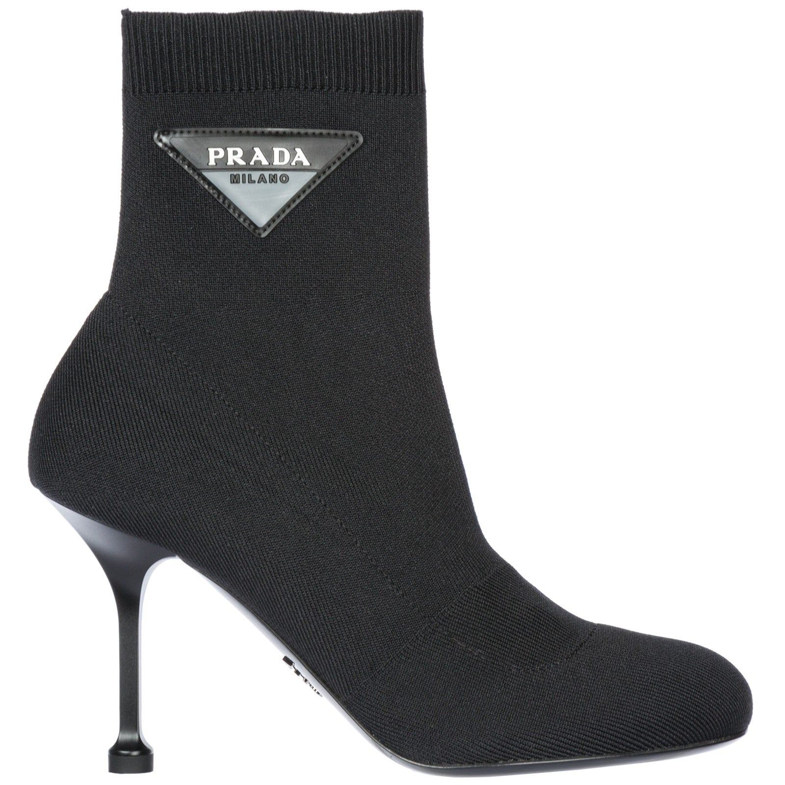 PRADA PRADA LOGO HEELED SOCK BOOTS