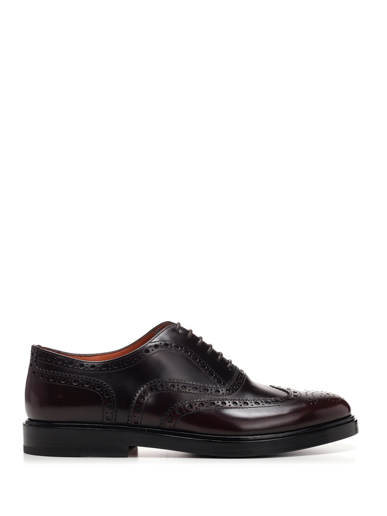 Santoni Perforated Detail Brogues In Red