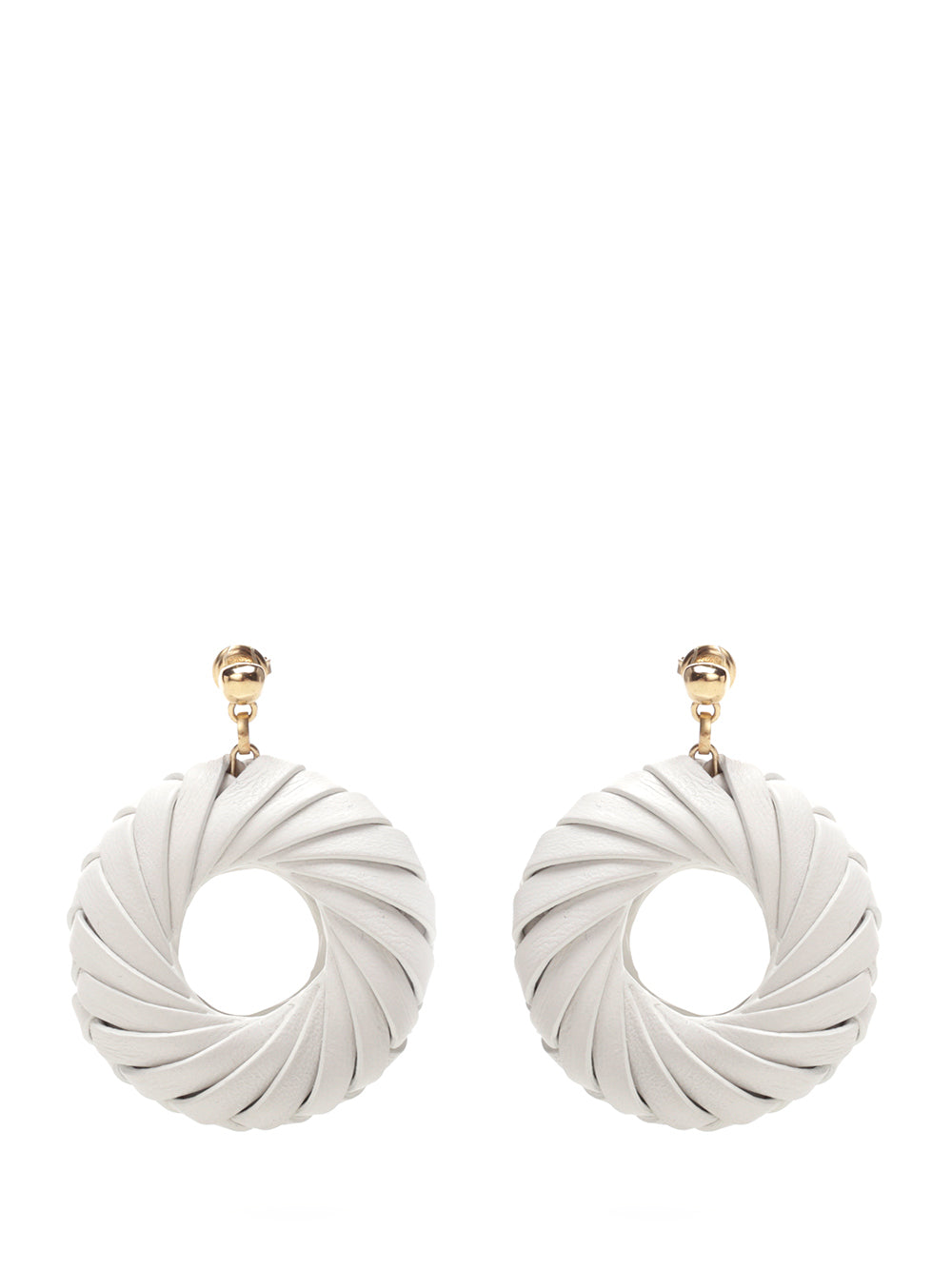 Bottega Veneta Circular Drop Earrings In White