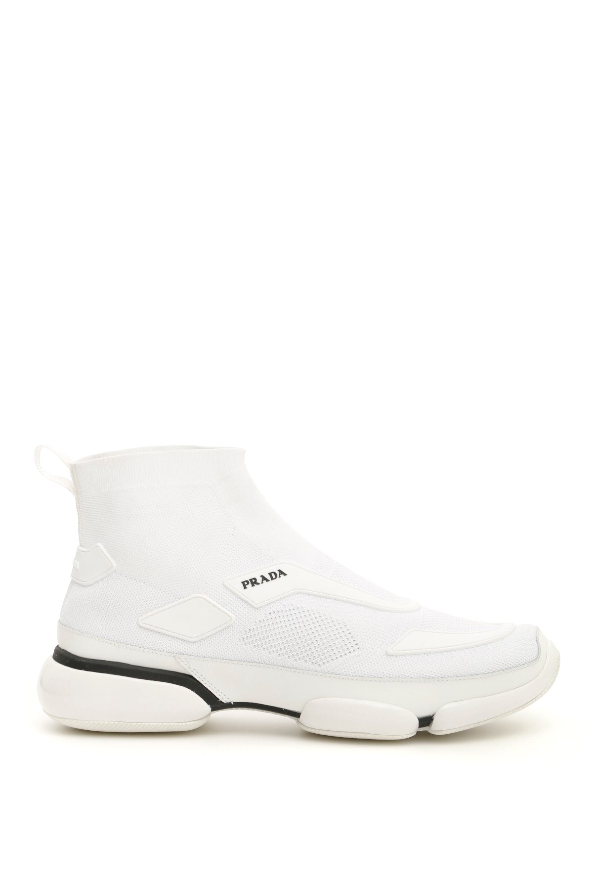 Shop Prada Cloudbust Sock Sneakers In White