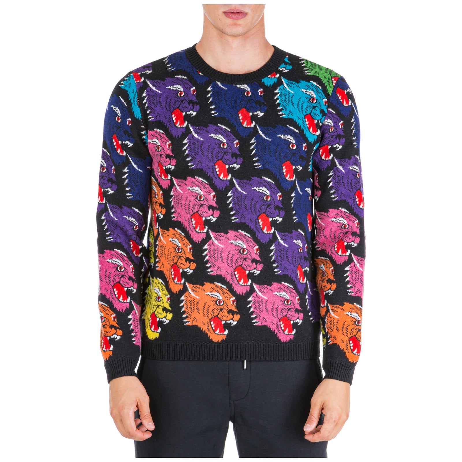 Gucci Panther Face Pullover In Multi | ModeSens