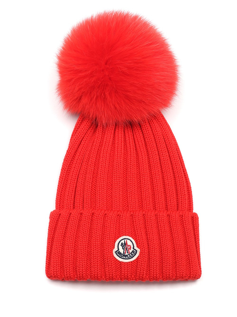 MONCLER MONCLER LOGO POMPOM BEANIE