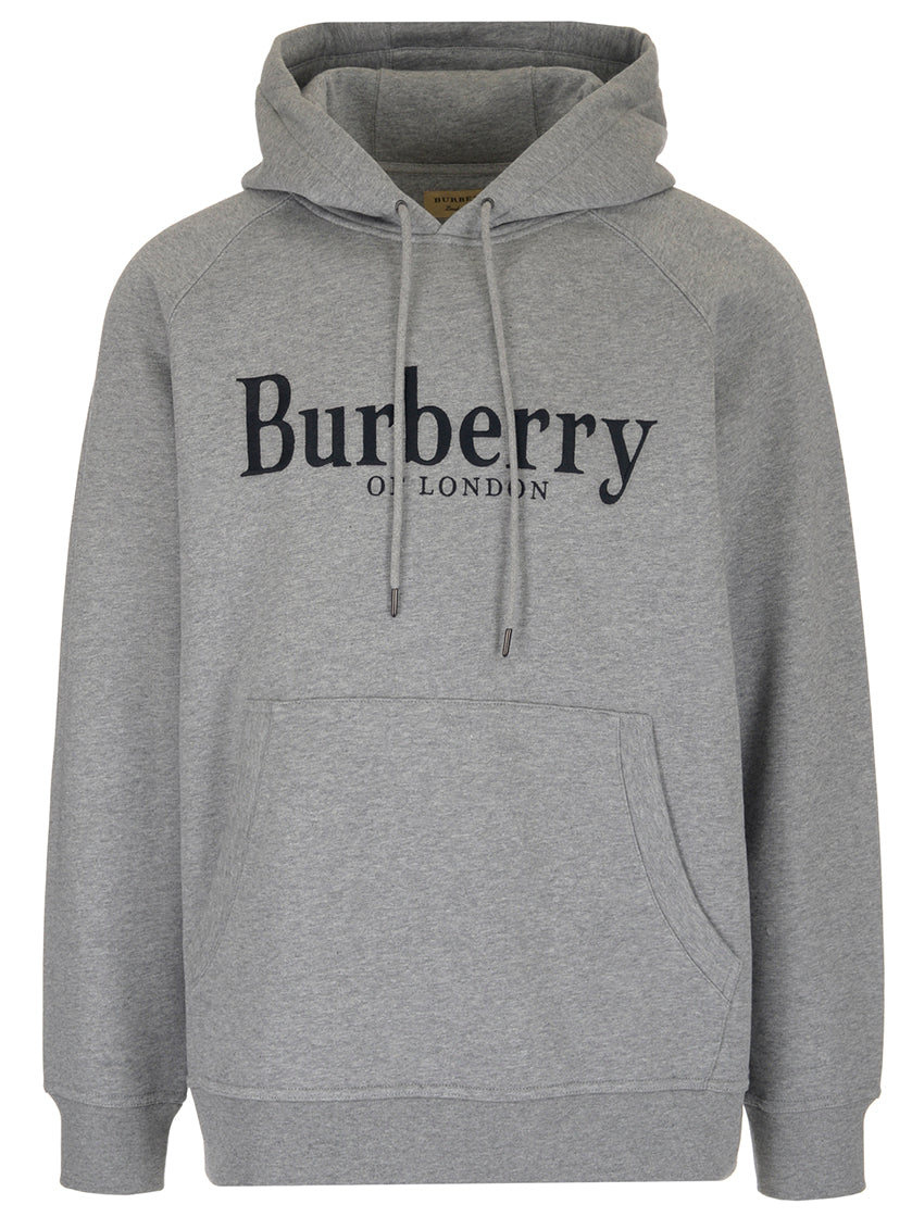 BURBERRY BURBERRY EMBROIDERED LOGO HOODIE