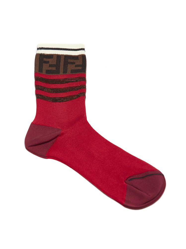 FENDI FENDI FF LOGO STRIPED SOCKS