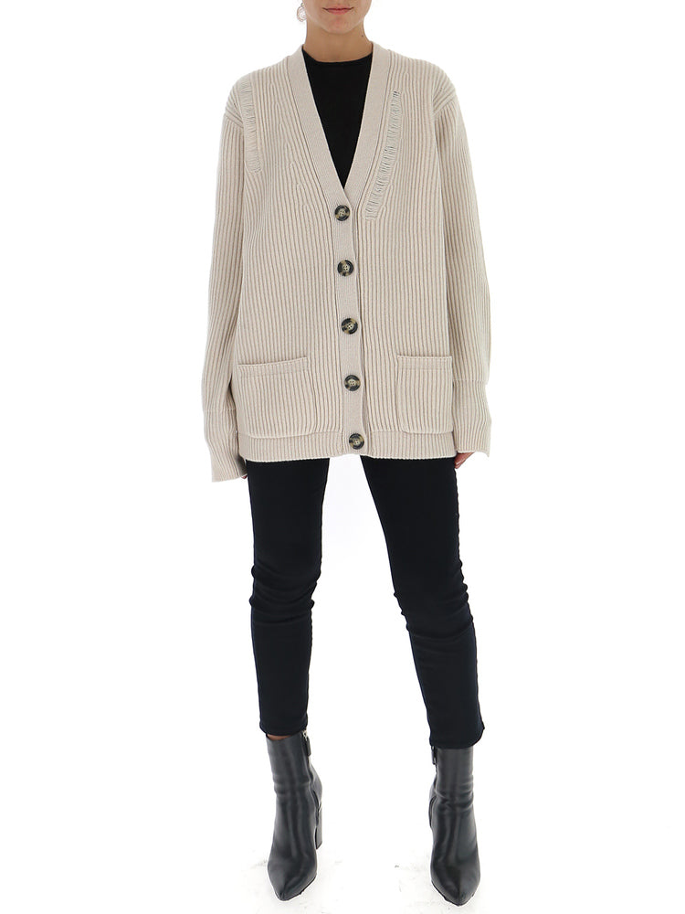 HELMUT LANG HELMUT LANG RUBBED OVERSIZED CARDIGAN