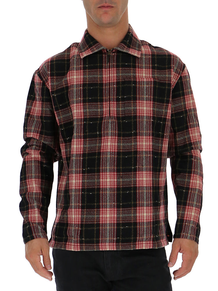 SAINT LAURENT SAINT LAURENT ZIP CHECK PRINT SHIRT