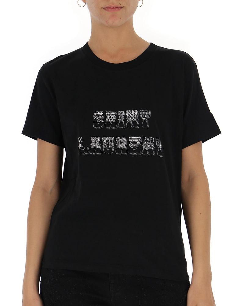 SAINT LAURENT Saint Laurent Logo Print Tee