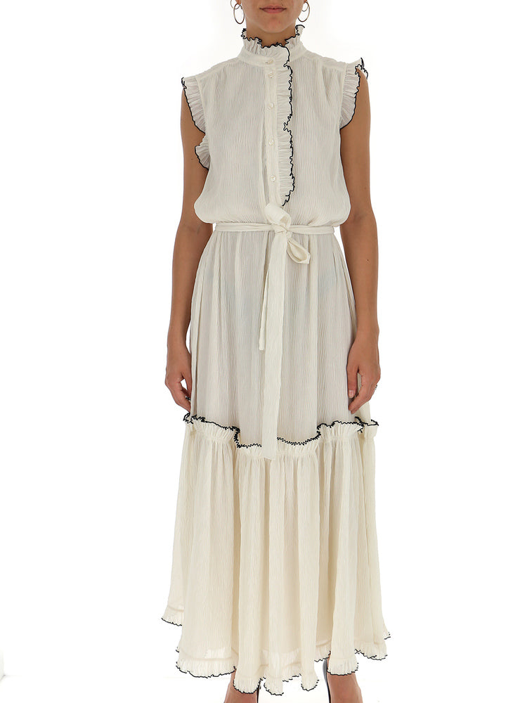 TORY BURCH TORY BURCH LONG RUFFLED DRESS