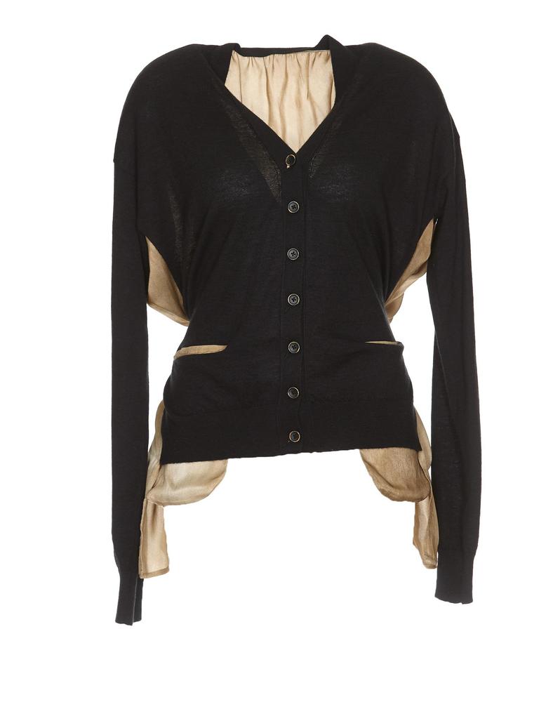 UMA WANG UMA WANG CONTRAST KNIT CARDIGAN