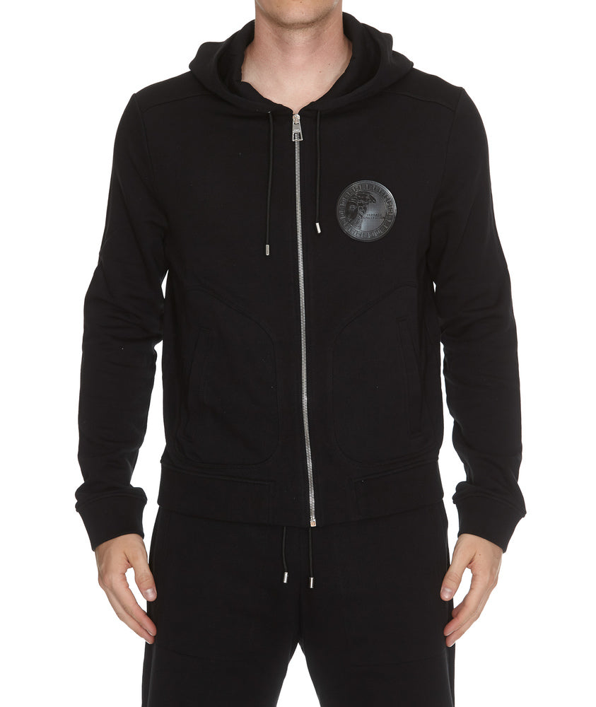 VERSACE VERSACE COLLECTION LOGO HOODED TRACK JACKET
