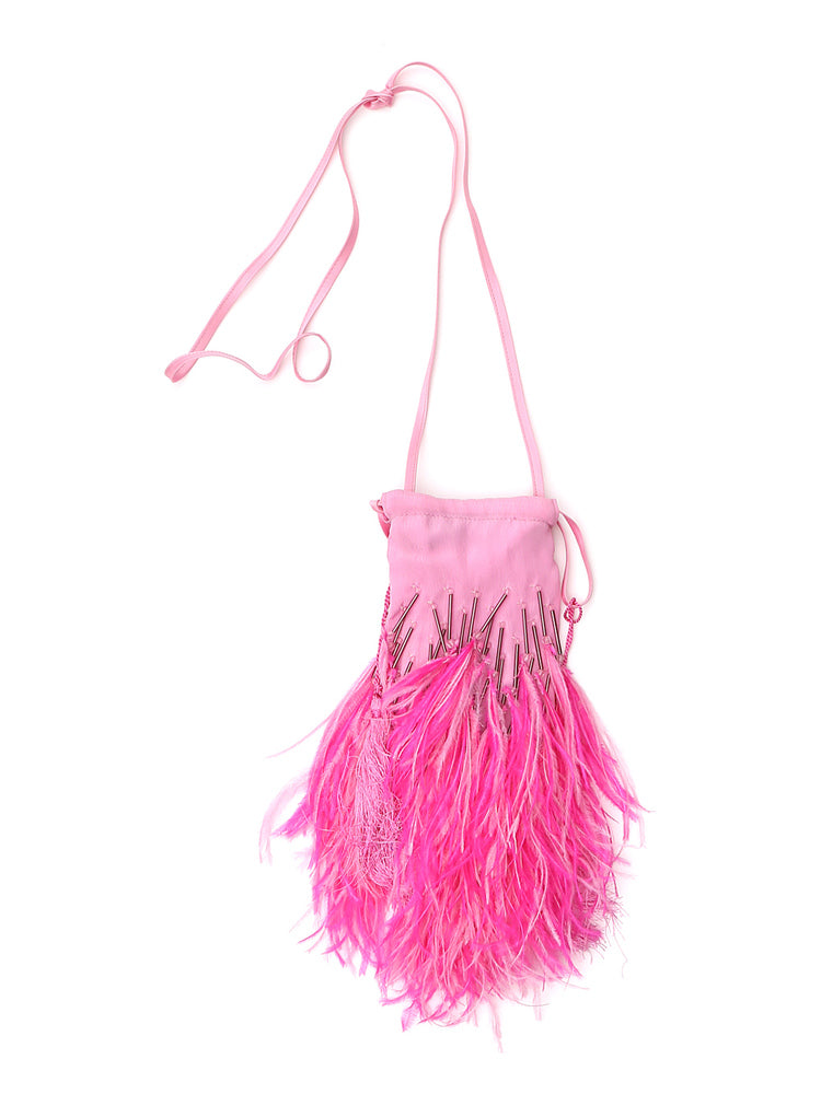 Attico Feather Embellished Tote Bag In Pink