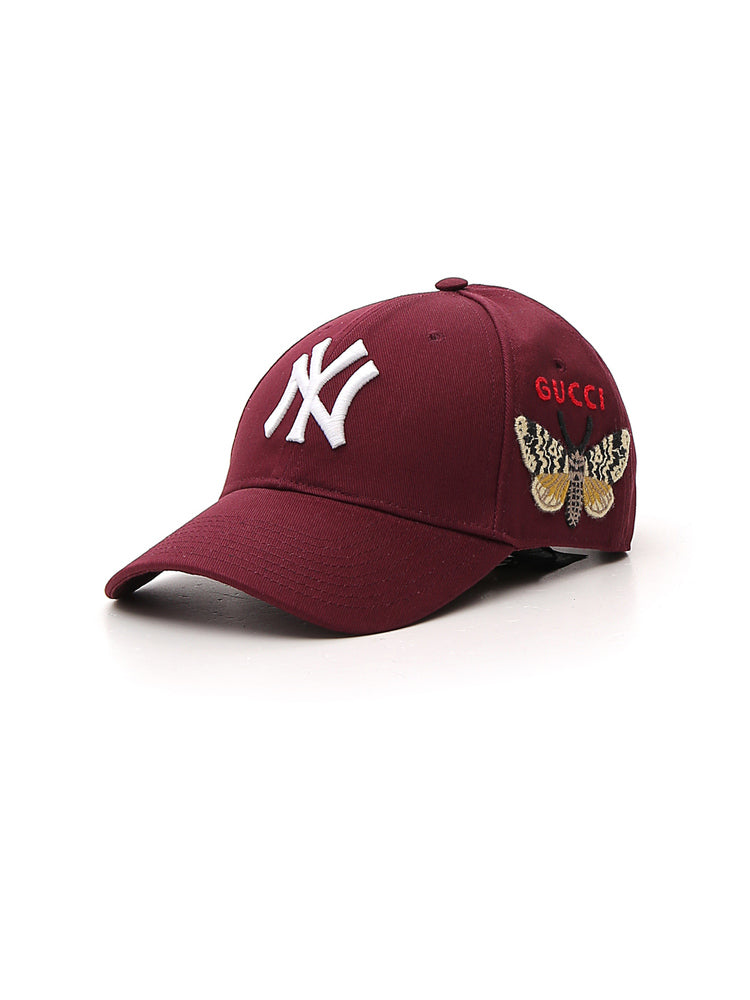 GUCCI GUCCI EMBROIDERED NY YANKEES LOGO BASEBALL CAP