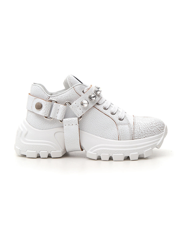 Miu Miu Buckle Embellished Sneakers In 