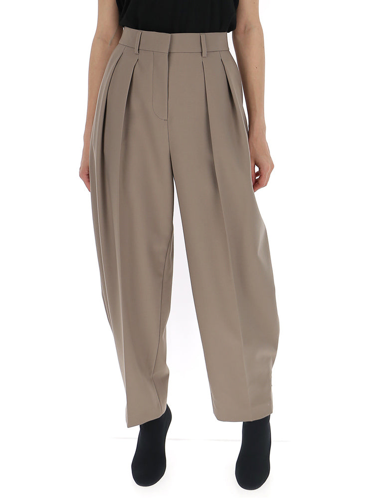 pleated cropped trousers