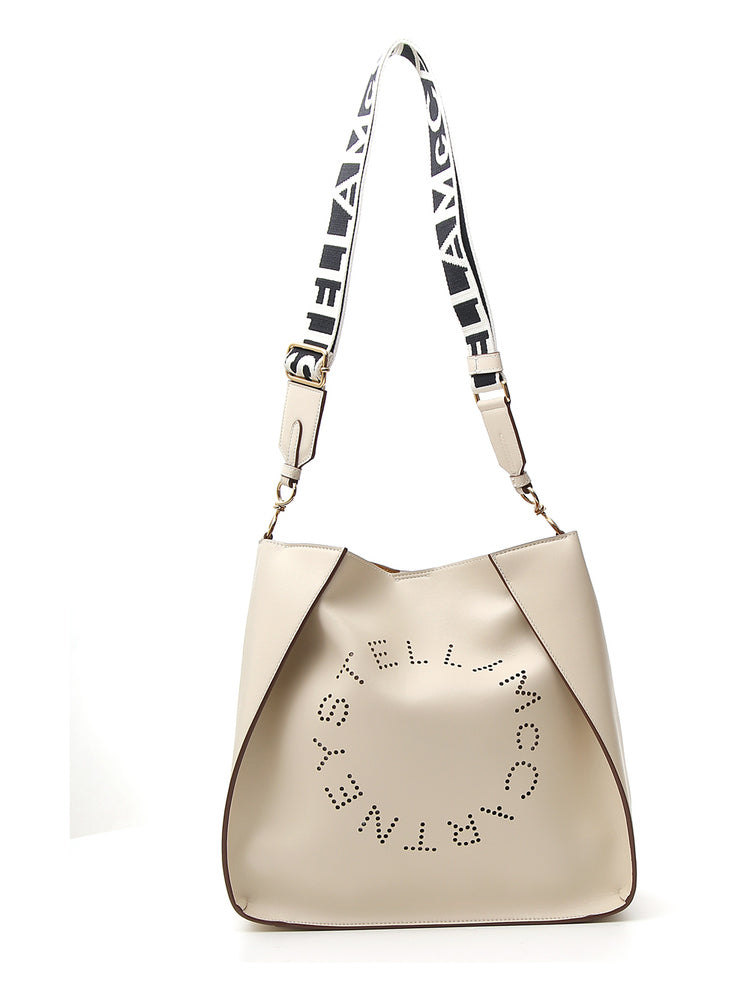Stella Mccartney Logo Strap Shoulder Bag In White | ModeSens