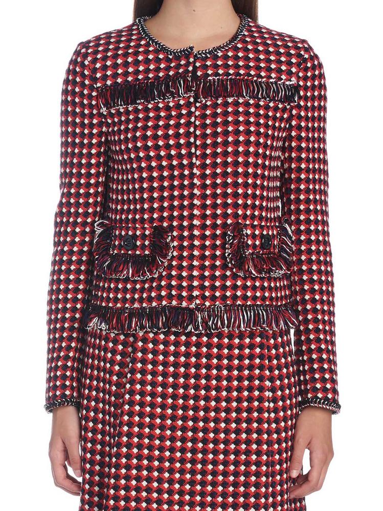 BOUTIQUE MOSCHINO BOUTIQUE MOSCHINO FRINGED HEM TWEED JACKET