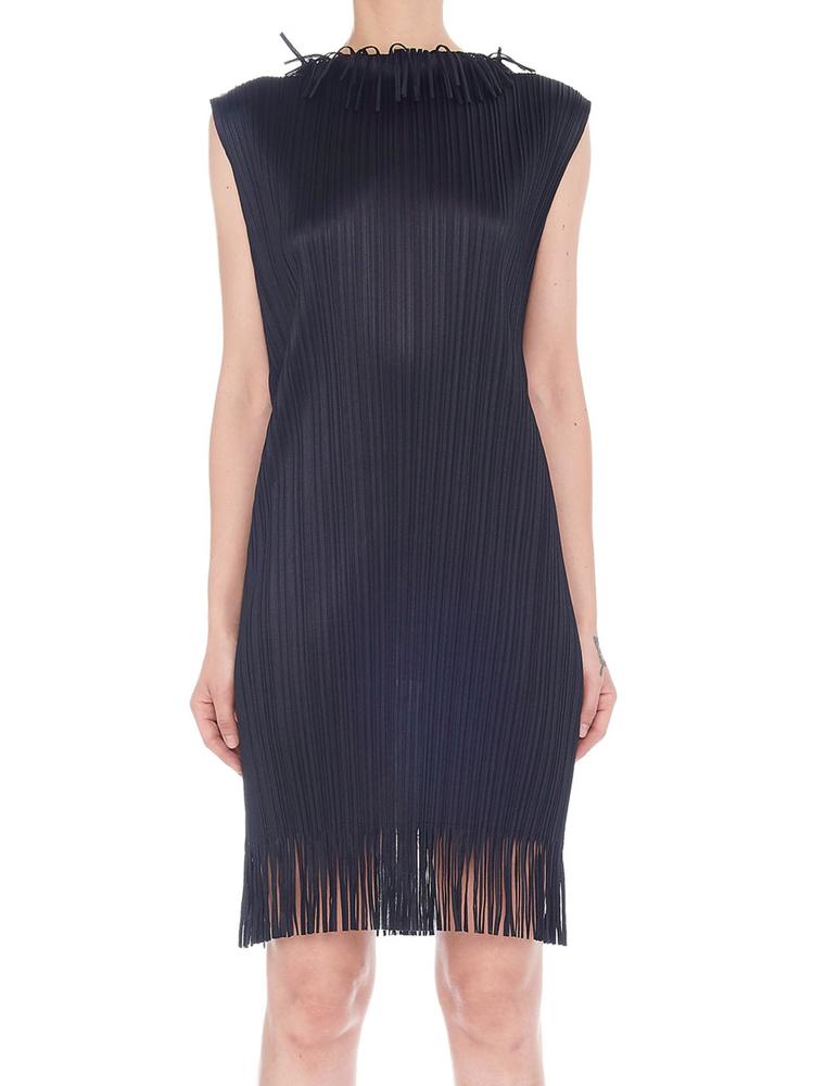 ISSEY MIYAKE PLEATS PLEASE BY ISSEY MIYAKE PLEATED FRINGED DRESS