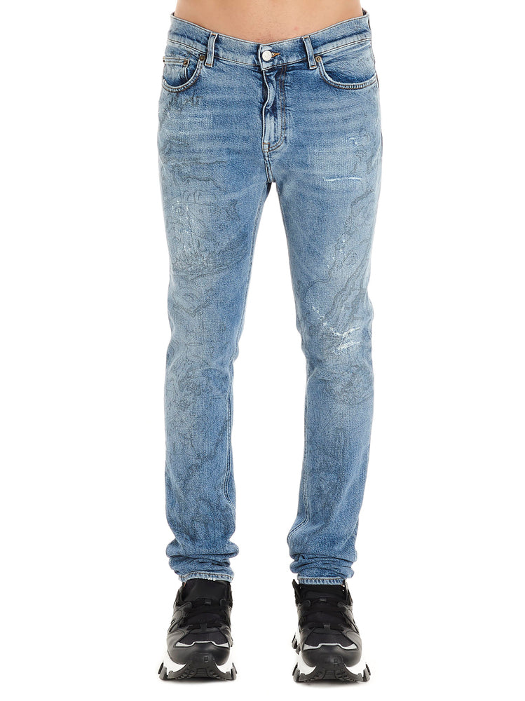 Buscemi Distressed Skinny Jeans In Blue | ModeSens